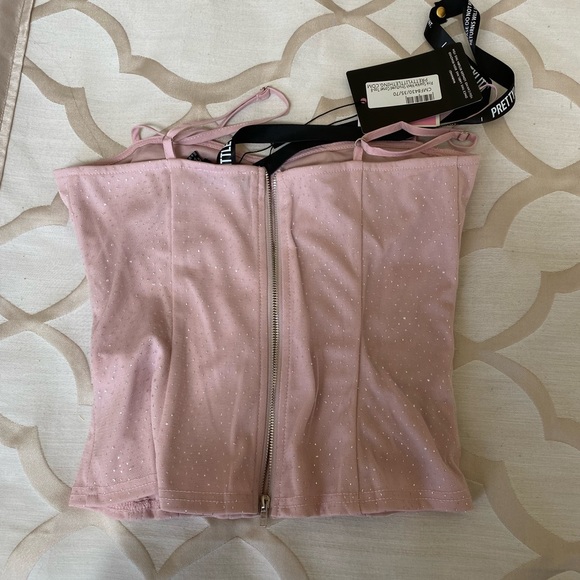 PINK SPARKLE BUSTIER CORSET -NWT - Picture 3 of 5